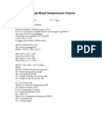 Formula Sheet Overpressure Course