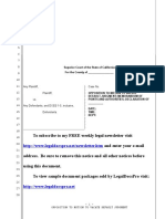 Sample Opposition To Motion To Vacate in California With Attorney Affidavit of Fault