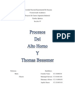 Alto Horno y Thomas Bessemer