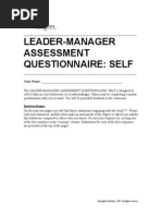 Leader-Manager Assessment Questionnaire: Self: Instructions