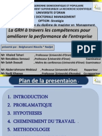 MÉMOIRE DE MAGISTERLa GRH À Travers Les Compétences Pour Améliorer La Performance de L'entreprise