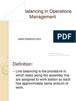 Line Balancing in Operations Management: Management Notes and Presentations