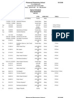 Game Schedule: Pinewood Preparatory School 10/15/09