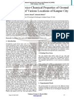 A Study On Physico-Chemical Properties of Ground Water Quality of Various Locations of Kanpur City