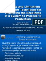 INCOSE Benefits Limitations of Current Techniques For Measuring System Readiness