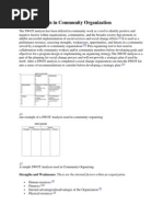 SWOT Analysis in Community Organization