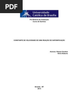 Relatório 9 - CONSTANTE DE VELOCIDADE DE UMA REAÇÃO DE SAPONIFICAÇÃO