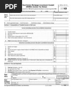 U.S. Real Estate Mortgage Investment Conduit (REMIC) Income Tax Return