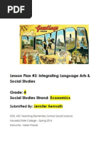 Lesson Plan #3: Integrating Language Arts & Social Studies Grade: 4 Social Studies Strand: Economics