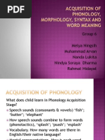 Acquisition of Phonology, Morphology, Syntax and