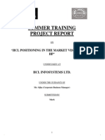 Summer Training Project Report: "HCL Positioning in The Market Vis-A-Vis Ibm & HP"