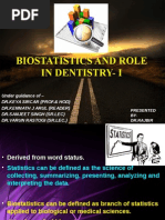 Biostatistics and Role in Dentistry