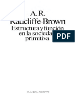 Radcliffe Brown Estructura Y Funcion en La Sociedad Primitiva