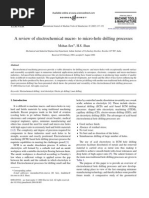 A Review of Electrochemical Macro-To Micro-Hole Drilling Processes