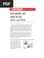 Dye Penetrant Operating Instructions: How To Use Your Spotcheck Kit