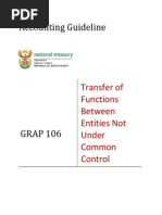 GRAP Guideline 106 - Transfer of Functions Between Entities Not Under Common Control