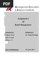 Assignment-1 of Retail Management