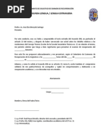 Formato de Solicitud de Examen de Recuperación de La Clase de Inglés