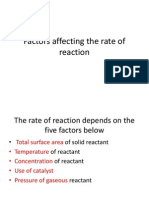 Factors Affecting The Rate of Reaction