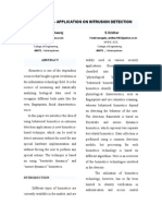 Biometrics - Application On Intrusion Detection