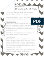 Classroom Management Plan