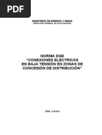 Norma DGE Conexiones Eléctricas en Baja Tensíon en Zonas de Concesíon de Distribucíon-2004