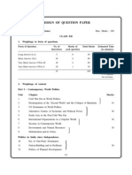 CBSE Class 12 Political Science Design of Question Paper 2010