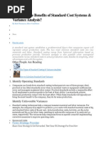 What Are The Benefits of Standard Cost Systems