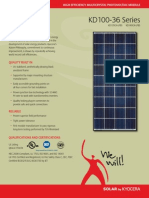 Kyocera - Panel Solar - Hoja Técnica - Policristalino - Series F - KD 100-36 - KD135GX-LFBS, KD140GX-LFBS