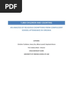 7,000 Children and Counting: An Analysis of Religious Exemptions From Compulsory School Attendance in Virginia