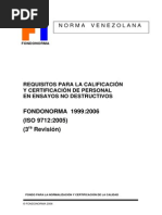 Iso Covenin 9712 Calificacion de Personal 1999-2006