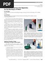 A Small-Scale and Low-Cost Apparatus For The Electrolysis of Water