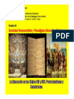 La Educaci N en Siglos XVI y XVII. Protestantismo y Catolicismo.2011