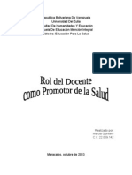 Rol Del Docente CM Promotor de Salud