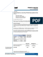 Financial Analysis: Market Conditions. These Calculations Do Not Represent Any Financial Guarantee of Return