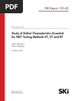 Study of Defect Characteristics Essential For ET UT RT