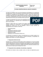 Procedimiento para Construccion de Losas de Concreto