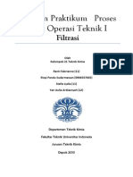 Laporan Praktikum Proses Unit Operasi Teknik I: Filtrasi