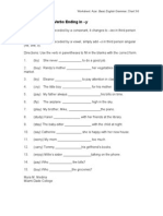 Adding - S/-Es To Verbs Ending in - Y: Worksheet: Azar: Basic English Grammar, Chart 3-6