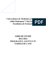 Ghid de Studii 2013 - 2014 - Facultatea de Farmacie