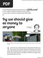 Why We Should Give Free Money To Everyone