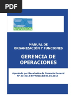 PLAN 10029 Manual de Organización y Funciones de La Gerencia de Operaciones Del FMV. 2013