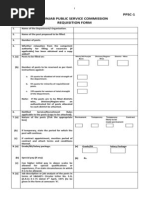 PPSC Requisition Form