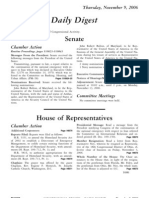 US Congressional Record Daily Digest 09 November 2006