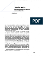 No Decir Nada La Conversacion en La Cuspide de La Comunicación - Noe Jitrik