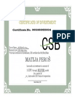 CSB Certificate of Investment Word Template