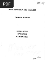 Century Universal High Frequency Arc Stabilizer Manual