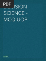 Decision Science - MCQ UOP