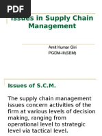 Key Issues in Supply Chain Management