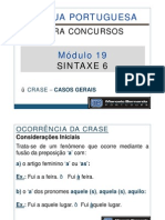 Módulo 19 - Aula 001 - Sintaxe 6 - Crase - Casos Gerais